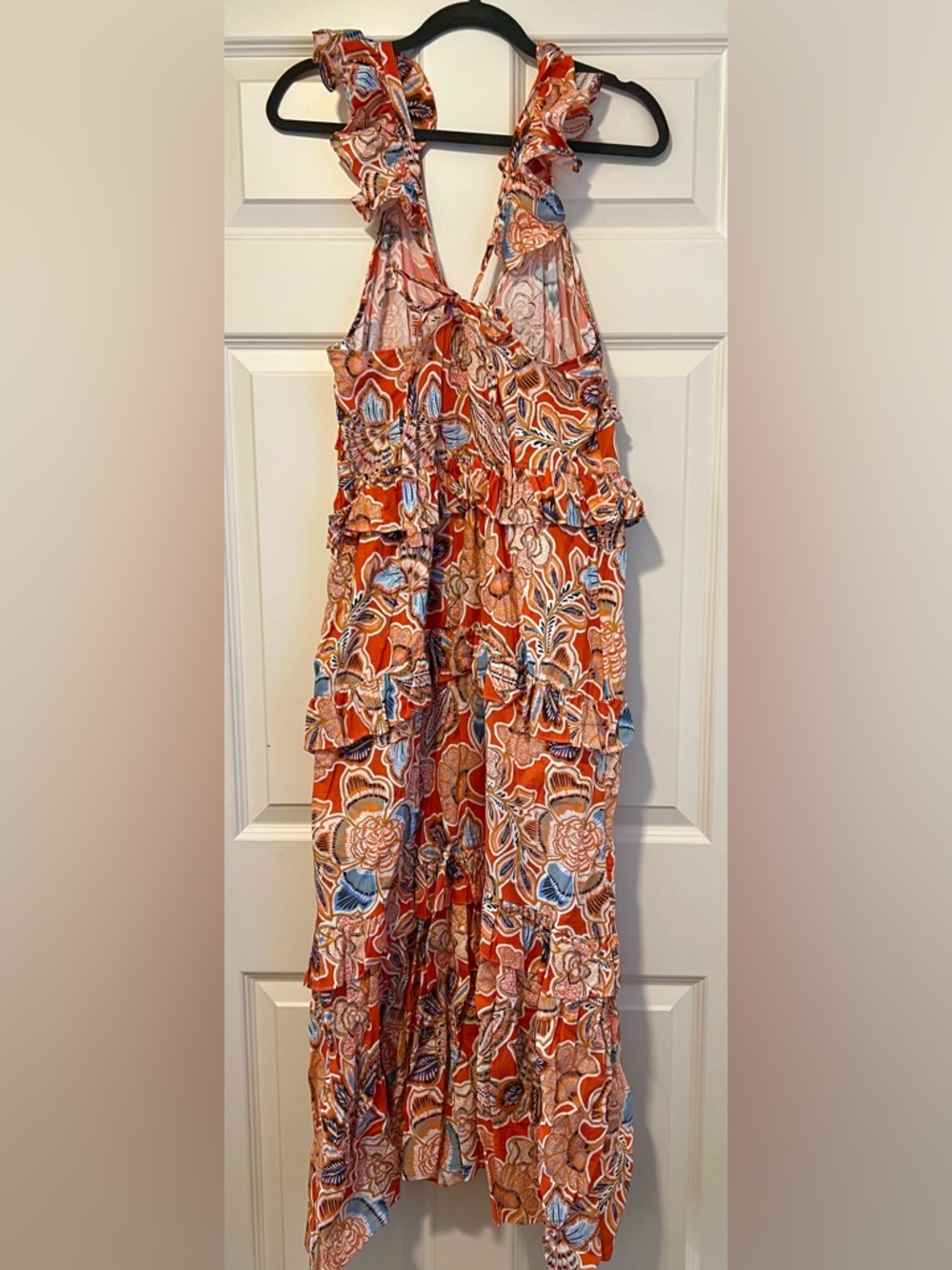 Misa Los Angeles Orange Floral Ruffle Maxi Dress - Picture 2 of 2